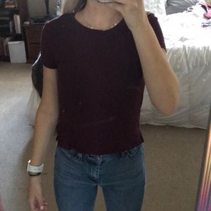 maroon AE crop top
